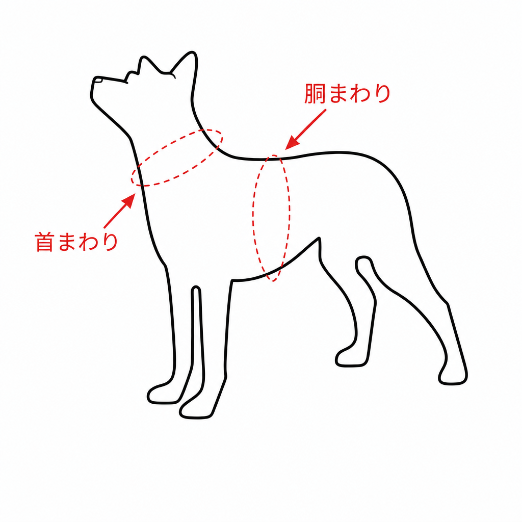 首まわりと胴まわりの測り方